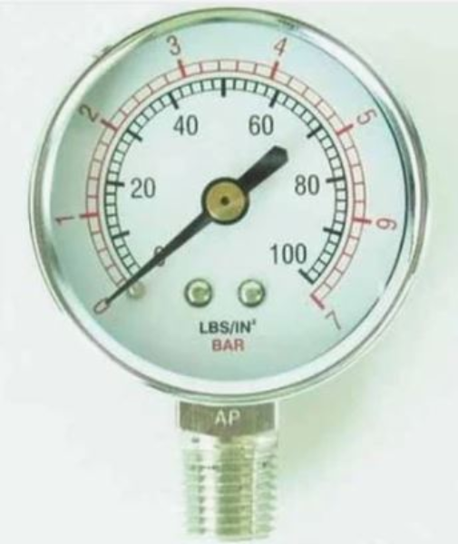Pressure Gauge (100 Lb), Bottom