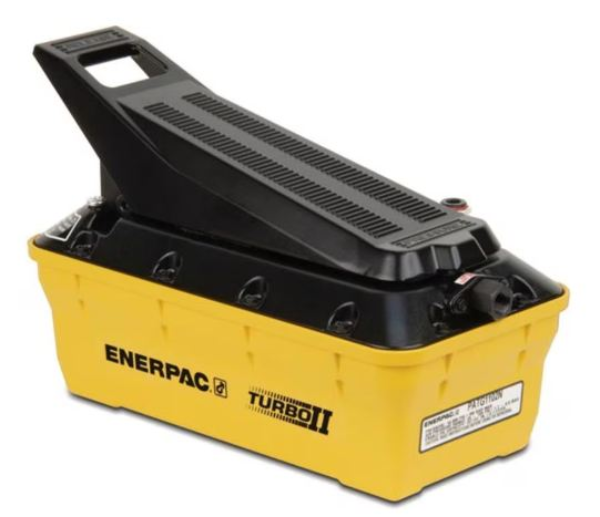 Turbo II Air Hydraulic Pump, Hand/Foot Operated 3/3 Treadle Valve, 127 in3 Usable Oil, For use with Single-Acting Cylinders
