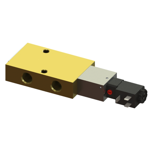 3-Way Spring Return Solenoid Control Valve 1/2in NPT, 120/60V With Din Connector