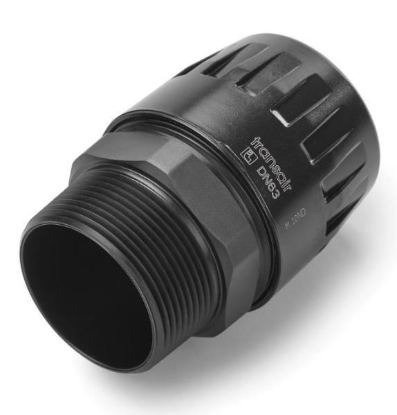2 1/2" Transair female to 3" male NPT threaded adapter