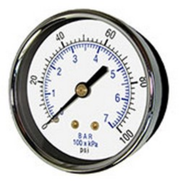 Gauge, 0-100 psig, 2 dial    1/4 bck  99301477