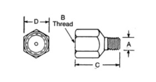 Straight Adapter, 5/16-24 Male X 1/8 NPTF