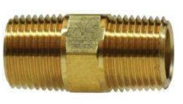 1/4 x 1/4 Brass Hex Nipple