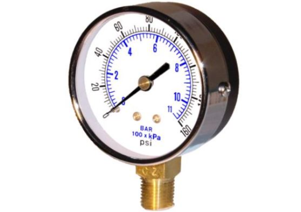 Gauge, 0-200 psig, 2 dial    1/4 btm