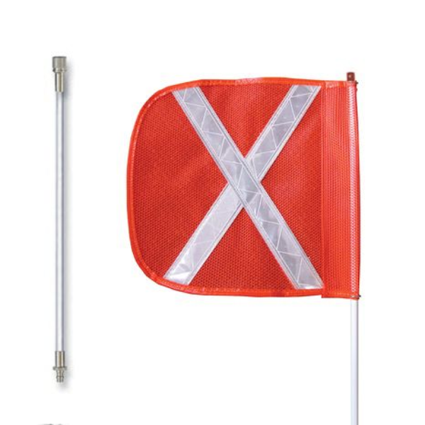 General Purpose 10 ft Non-Lighted Whip, Qd, Orange Flag White X