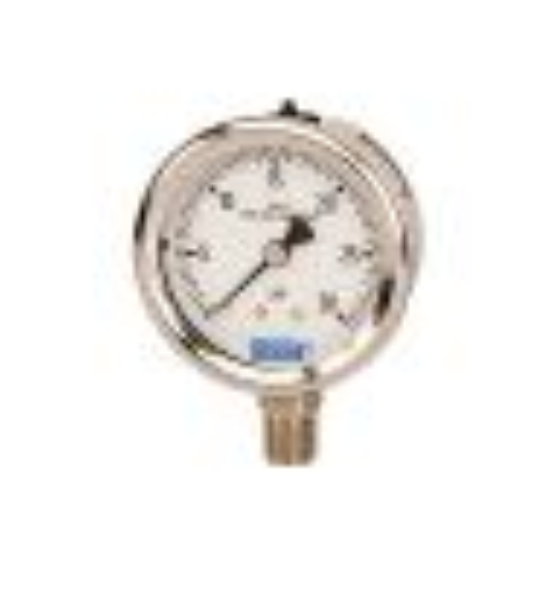 Gauge, SST,  0-1500, Liquid-Filled, Bottom Mt. 1/4in Stainless Steel