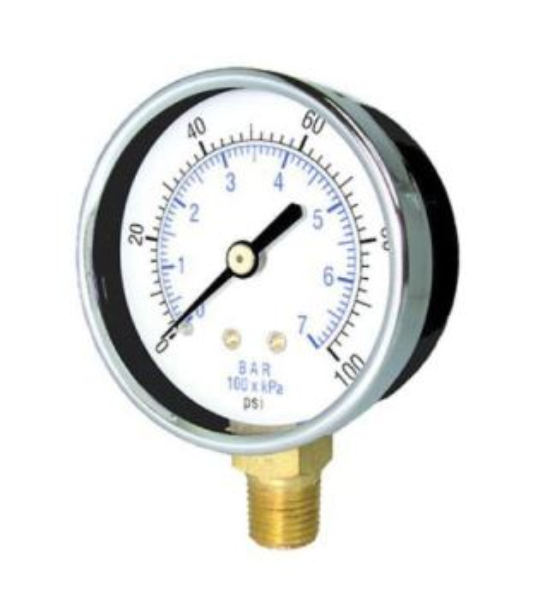 Gauge, 0-60 psig, 2 In. Dial,    1/4 btm