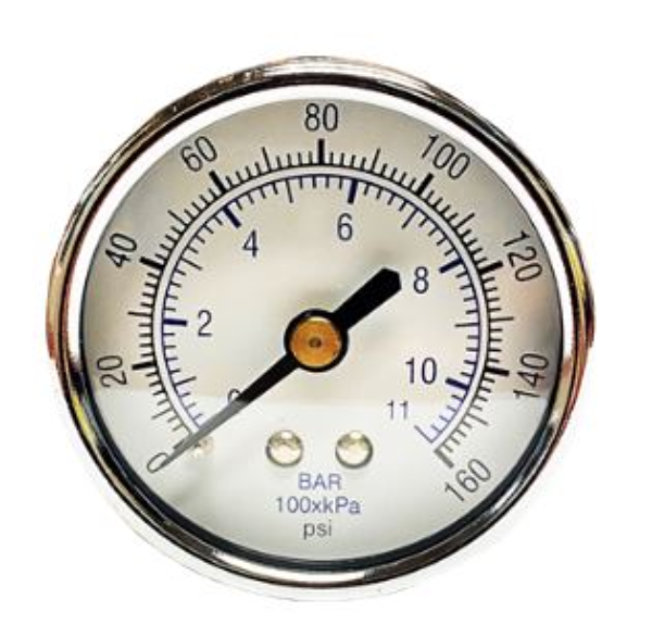 Gauge, 0-60 psig, 2 dial    1/4 bck