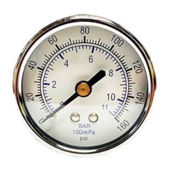 Gauge, 0-60 psig, 2in dial, 1/8in bck  20 YB8P 01B 60#