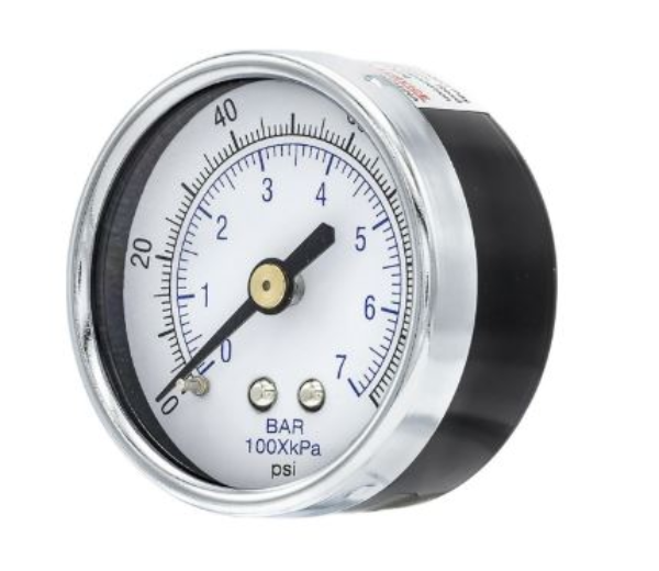 Gauge, 0-100 psig, 2 dial    1/8 bck mount