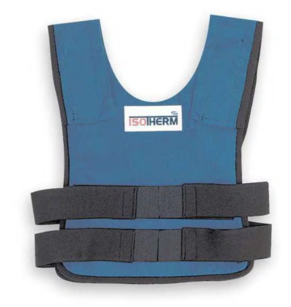Isotherm Cool Vest Complete With Outer Vest And Two Packs Size Lg Flame Ret Chest Size 30-40in Blue