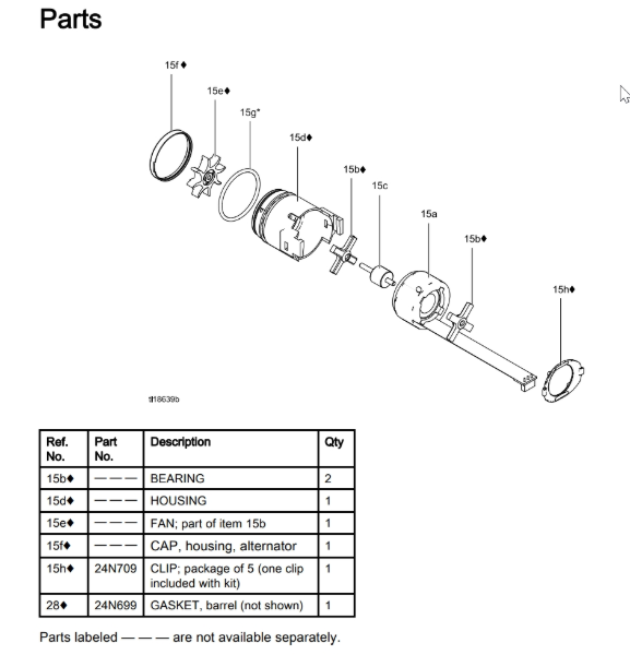 Kit, Fan, Bearings And Clip