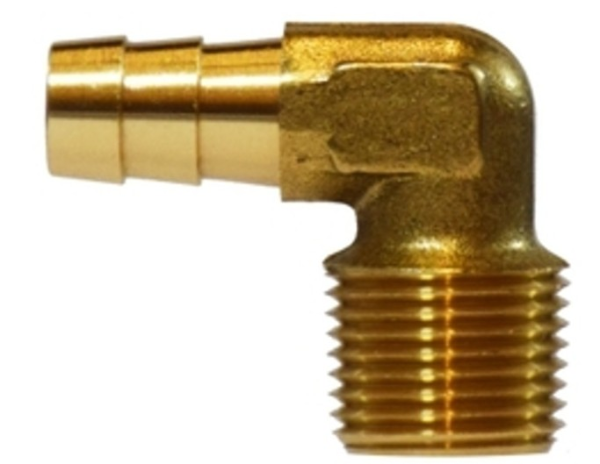 1/4 Hose Barb x 1/4 NPT Male Elbow 90