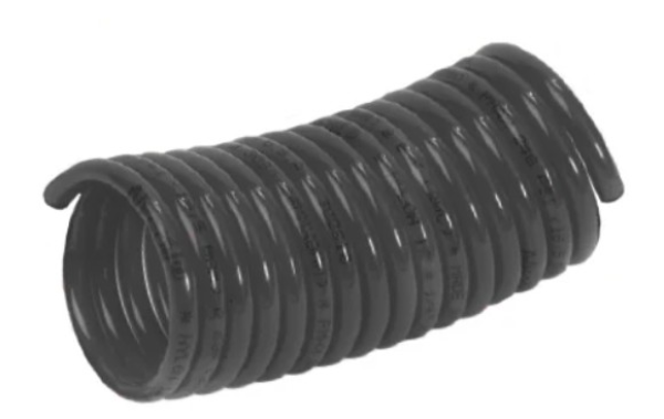 1-1/4in Nylon Coil Hose, Black, 100ft