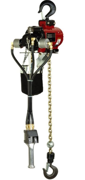 HOIST, AIR, 1 TON, ARO SERIES, STEEL HOOKS, 10' LIFT, 6' DROP