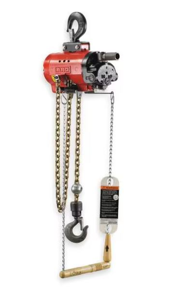 HOIST, AIR, 1/8 TON, ARO SERIES, STEEL HOOKS, 10' LIFT, 6' DROP