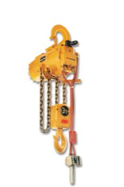 1Ton Air Hoist, 10 Ft Lift, 6 Ft Pendant, Bronze Hook Upper/Lower, SST Load Chain, Fabric Container