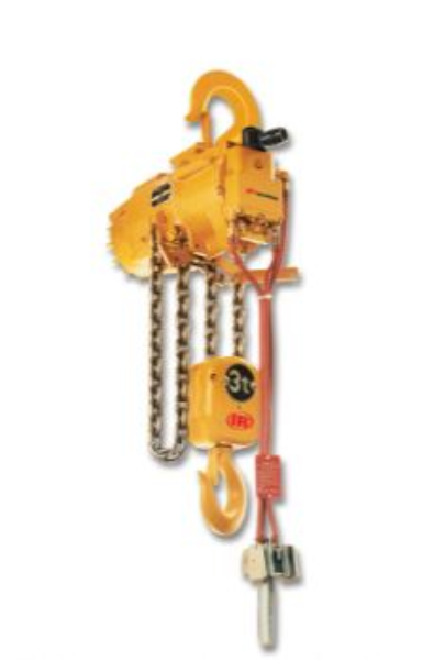 HOIST, AIR, 1-1/2 TON, HLK SERIES, STEEL HOOK, 20' LIFT, 20’ DROP, STEEL CHAIN CONTAINER
