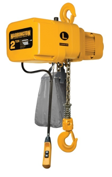 2 Ton Elec. Hoist, 20 Ft. Lift, 90 Deg. Hook