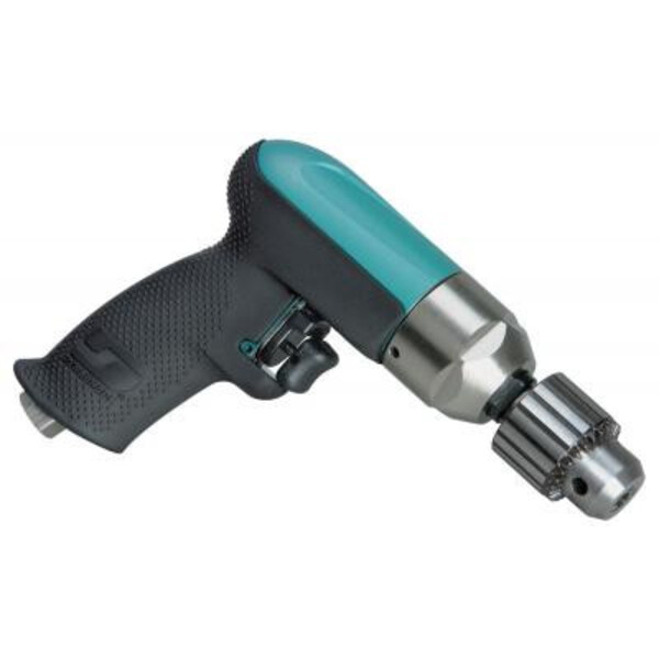 3/8in Reversible Drill .5 hp, 1, 800 RPM, Pistol-Grip, Geared, Rear Exhaust, DynaChuck