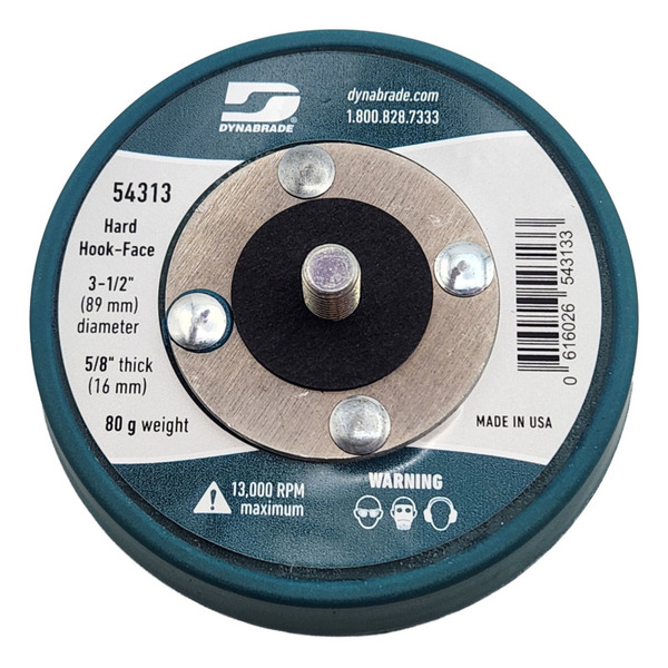 3-1/2 Dia. Non-Vacuum Disc Pad, Hook-Face, Short Nap, 5/8 Thickness Urethane, Hard Density, 5/16-24
