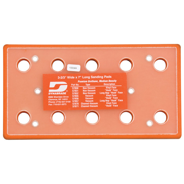 3-2/3in (93 mm) W x 7in (178 mm) L Vacuum Dynabug Sheet Pad, Hook-Face, Short Nap