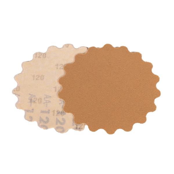 3-1/2in Dia. x 120 Grit A/O Non-Vacuum Hook-Face Scalloped-Edge DynaCut Disc