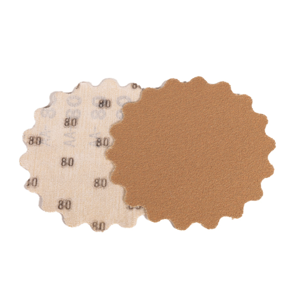 3-1/2in Dia. x 80 Grit A/O Non-Vacuum Hook-Face Scalloped-Edge DynaCut Disc