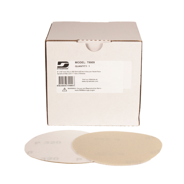 5in (127 mm) Dia. x 320 Grit A/O Non-Vacuum Hook-Face DynaCut Disc 100/box